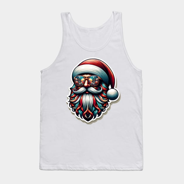 Fashionable Santa: Classic Christmas in a Modern Twist Tank Top by ArtFeverShop